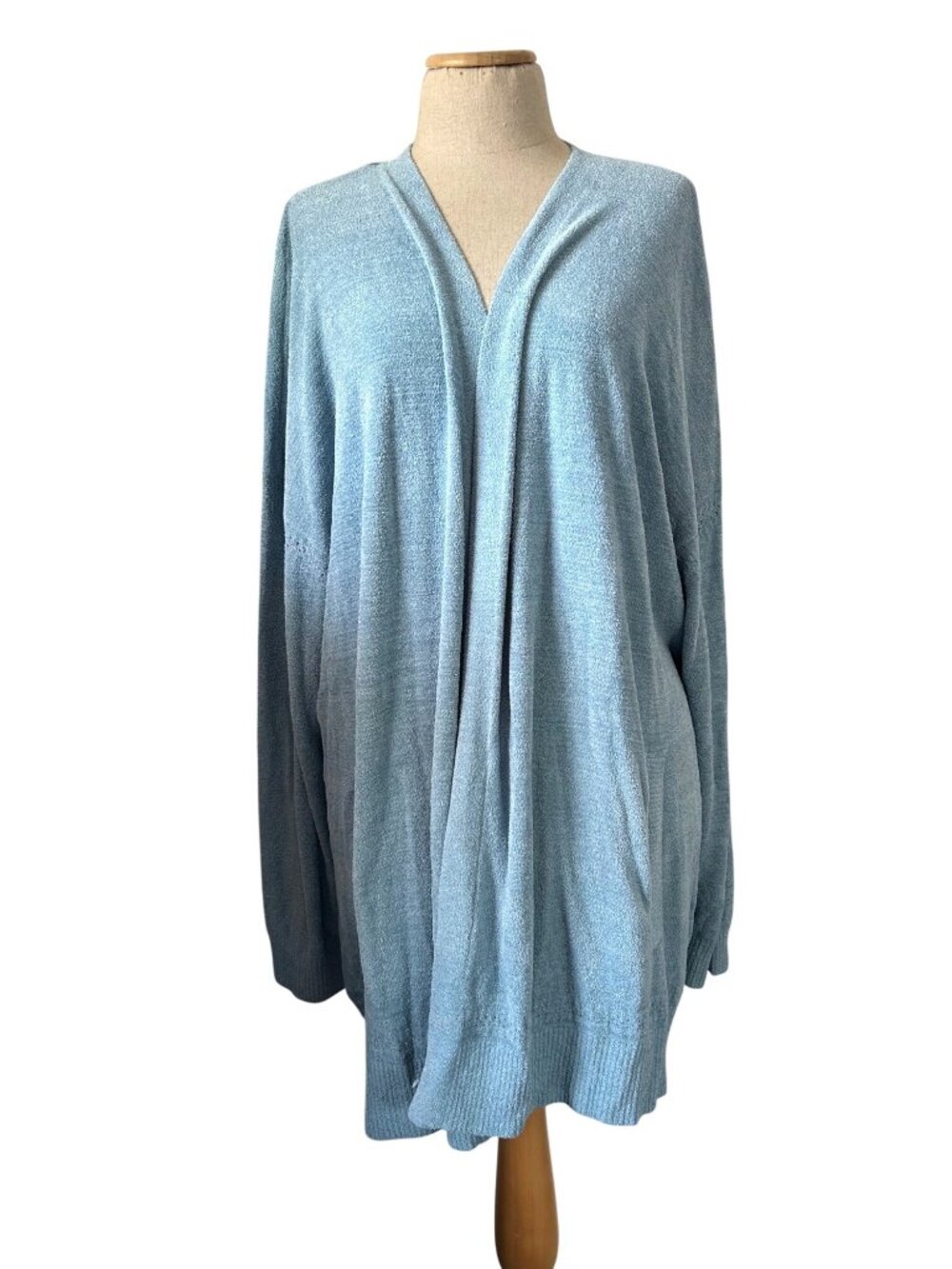 Barefoot Dreams Women's Sz 2X CozyChic Ultra Lite Placed Stitch Cardigan